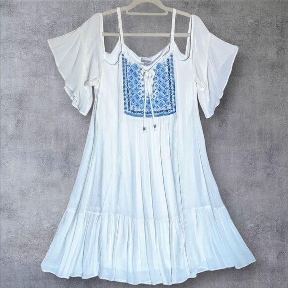 NWT Boho Chic Cold Shoulder Maxi Dress By Avenue Plus Size 14/16 - Picture 1 of 11